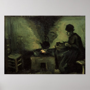 Peasant Woman by Fireplace by Vincent van Gogh Poster