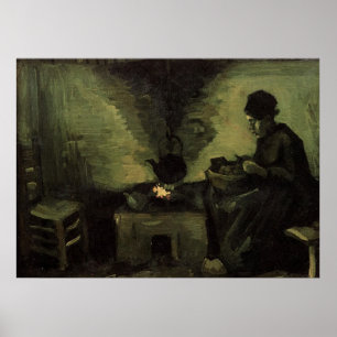 Peasant woman by the fireplace Vincent van Gogh Poster
