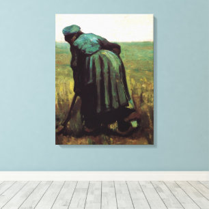 Peasant Woman Digging by Vincent van Gogh Canvas Print