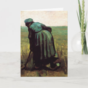 Peasant Woman Digging by Vincent van Gogh Card