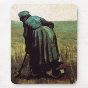 Peasant Woman Digging by Vincent van Gogh Mouse Mat