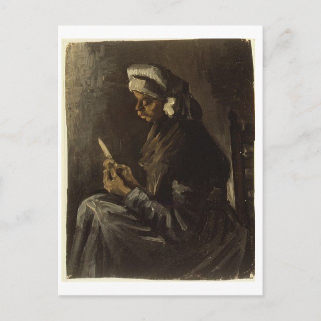 Peasant Woman Peeling Potatoes Van Gogh Fine Art Postcard (Front)