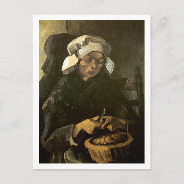 Peasant Woman Peeling Potatoes, Vincent van Gogh Postcard (Front)