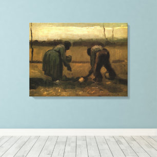Peasant Woman Planting Potato by Vincent van Gogh Canvas Print