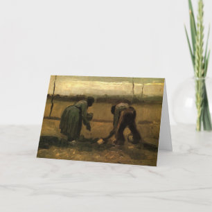 Peasant Woman Planting Potato by Vincent van Gogh Card
