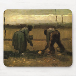 Peasant Woman Planting Potato by Vincent van Gogh Mouse Mat
