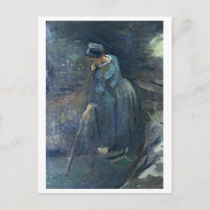 Peasant Woman Raking, Van Gogh Fine Art Postcard