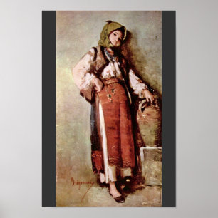 Peasant Woman With Jug By Grigorescu Nicolae Poster