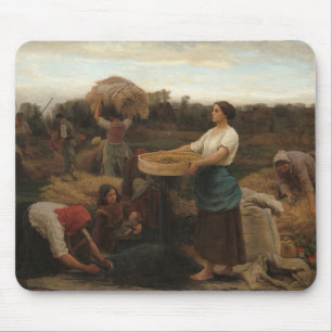 Peasant Women Harvesting Rapeseed by Jules Breton Mouse Mat
