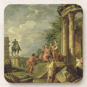Peasants Amongst Roman Ruins, 1743 (oil on canvas) Coaster