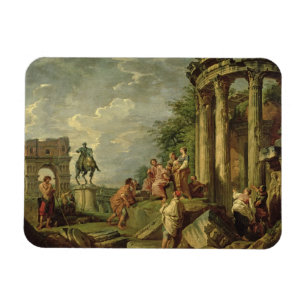 Peasants Amongst Roman Ruins, 1743 (oil on canvas) Magnet