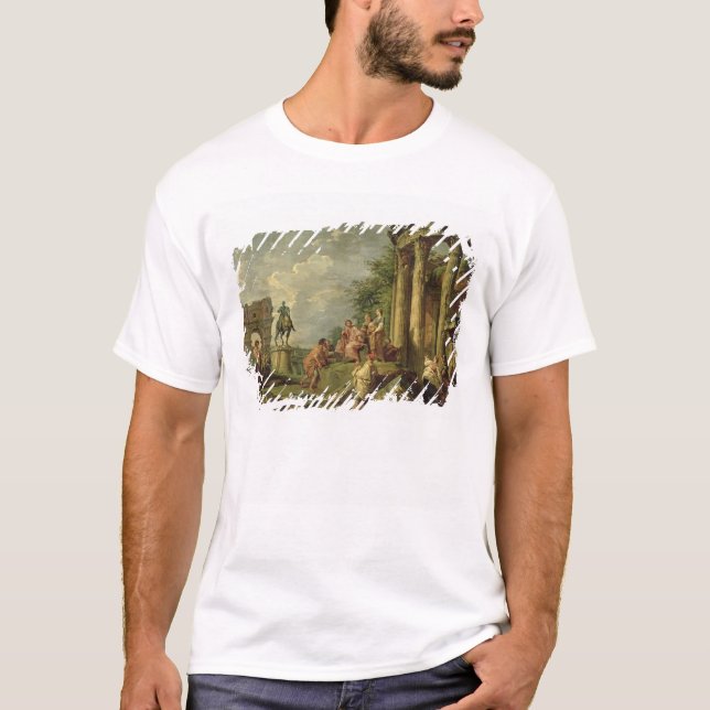 Peasants Amongst Roman Ruins, 1743 (oil on canvas) T-Shirt (Front)