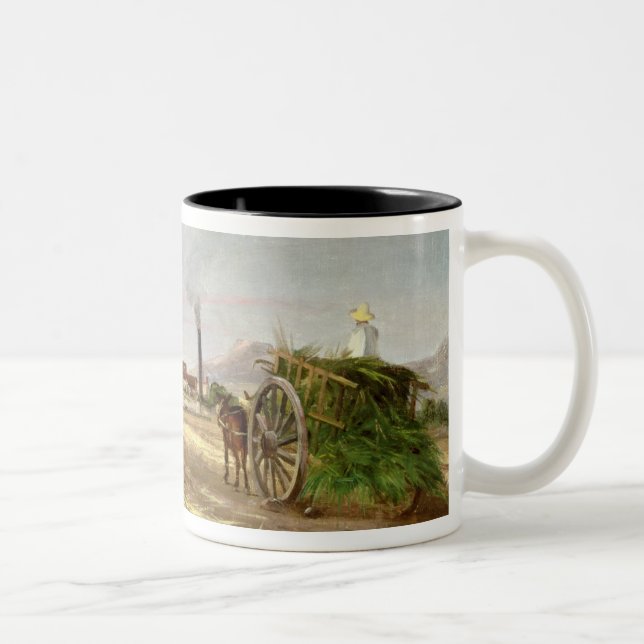 Peasants Collecting Sugar Cane Two-Tone Coffee Mug (Right)