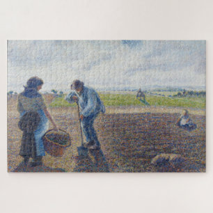 Peasants in the Fields, Éragny (1890) by Pissarro Jigsaw Puzzle