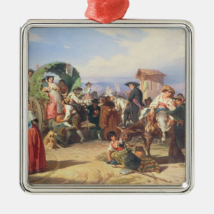 Peasants of the Campagna, 1860 (oil on canvas) Metal Tree Decoration