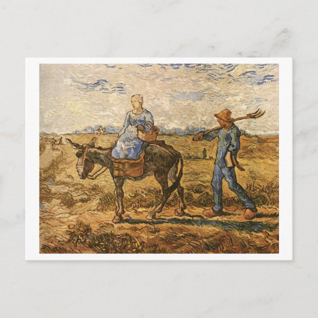 Peasants On Way To Work Van Gogh Fine Art Postcard (Front)