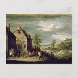Peasants Playing Boules Postcard