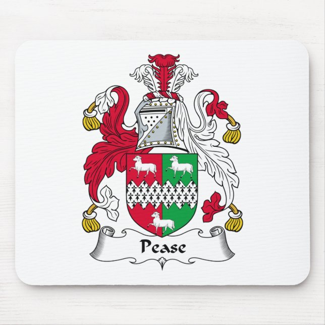 Pease Family Crest Mouse Mat (Front)