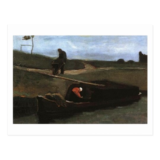 Peat Boat with Two Figures, Vincent Van Gogh Postcard