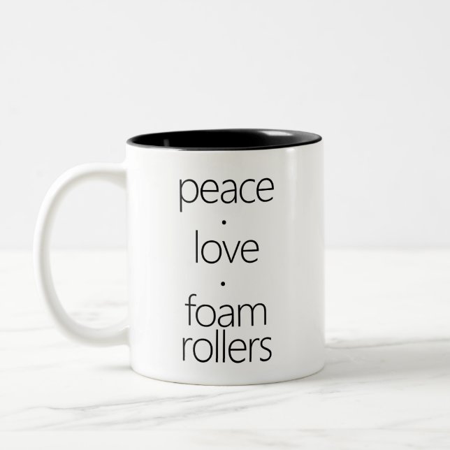 Peave Love Foam Rollers Two-Tone Coffee Mug (Left)