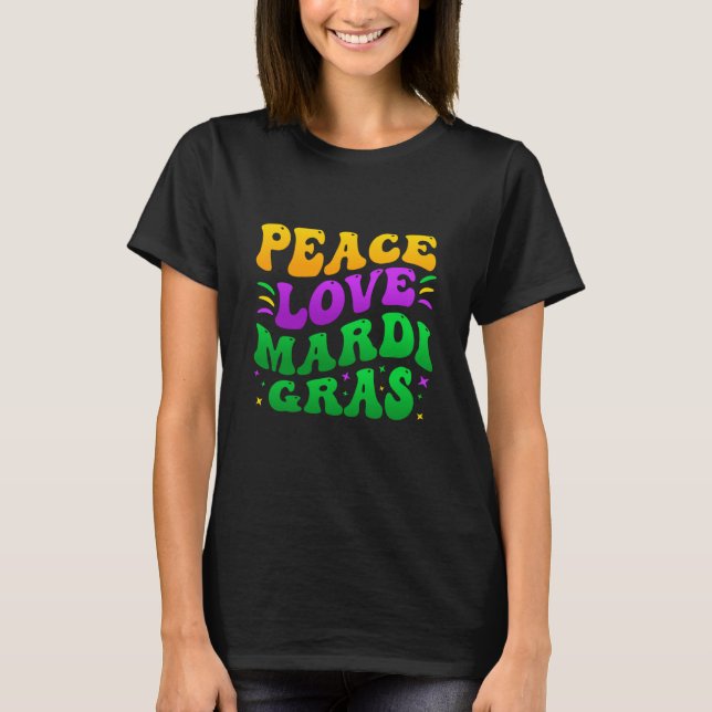 Peave Love Mardi Gras Retro Mardi Gras 2023 Men Wo T-Shirt (Front)