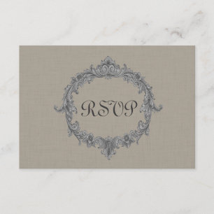 Pebble and Grey Frame RSVP Wedding Response Card