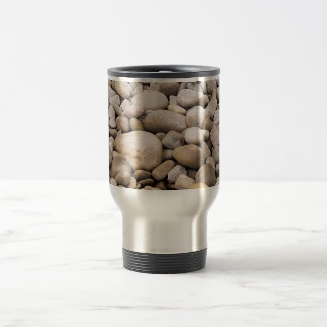 Pebble background pattern travel mug (Center)