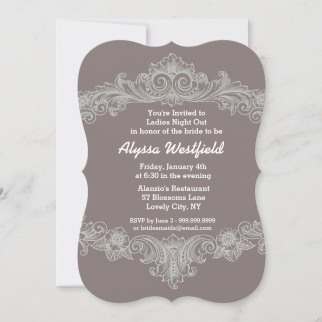 PEBBLE Baroque Ladies Night Out V02 Invitation (Front)
