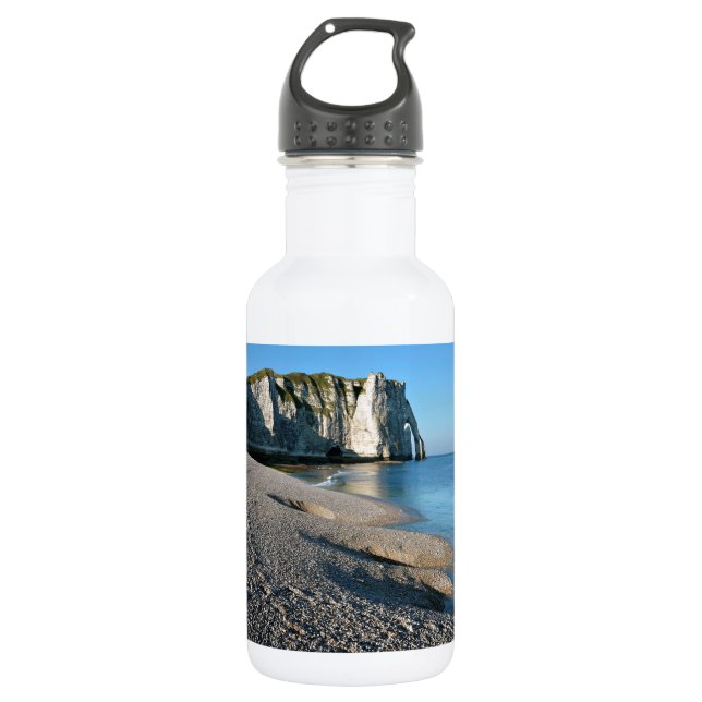 Pebble beach and cliff of Etretat in France 532 Ml Water Bottle (Front)