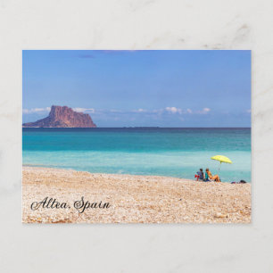 Pebble beach in Altea, Costa Blanca, Spain Holiday Postcard