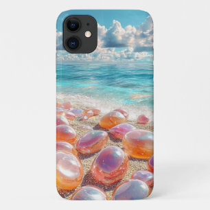 Pebble Beach Seascape Calm Ocean Stones Nature iPhone 11 Case