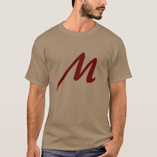 Pebble Brown Monogram Own Name Initial Modern T-Shirt (Front)