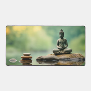 Pebble Buddha Tranquil Peaceful Nature  Desk Mat