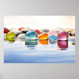 Pebble Colours Tranquil Peaceful Nature Poster