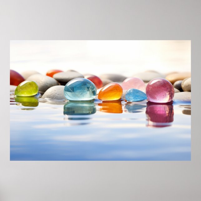 Pebble Colours Tranquil Peaceful Nature  Poster (Front)