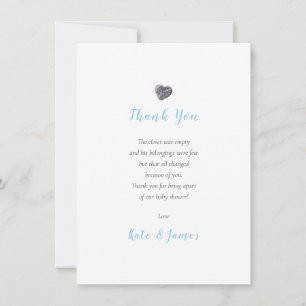 Pebble Heart Couples Baby Shower Thank You Poem