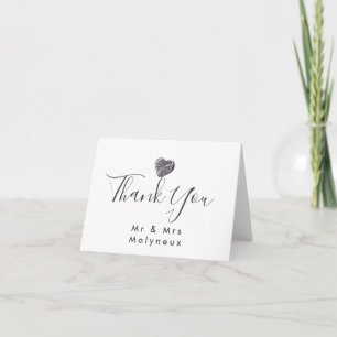 Pebble Heart Discovery Wedding Thank You Card