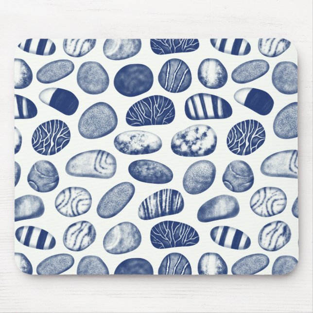 Pebble Pattern - Cyanotype Effect Mouse Mat (Front)