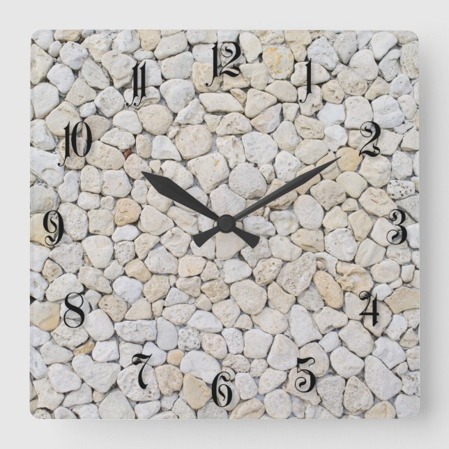 Pebble pattern square wall clock (Front)