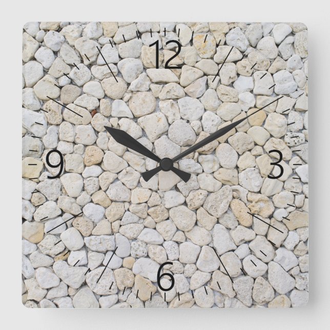Pebble pattern square wall clock (Front)