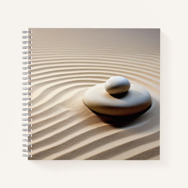 Pebble Sand Tranquil Peaceful Nature  Notebook (Front)