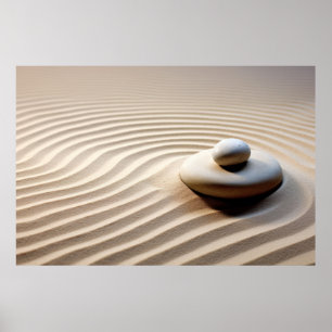 Pebble Sand Tranquil Peaceful Nature Poster