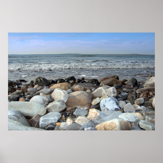 pebble shore blue poster (Front)
