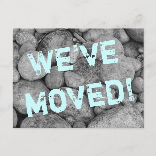 Pebble stone moving postcards for new address (Front)