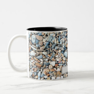 Pebble Stone personalised pattern design Two-Tone Coffee Mug