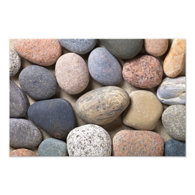 Pebble Stones On Sand For Background Photo Print (Front)