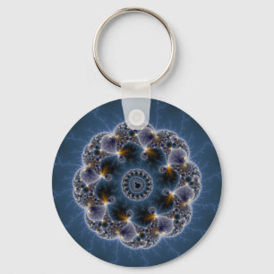 Pebbled Fractal Art Key Ring