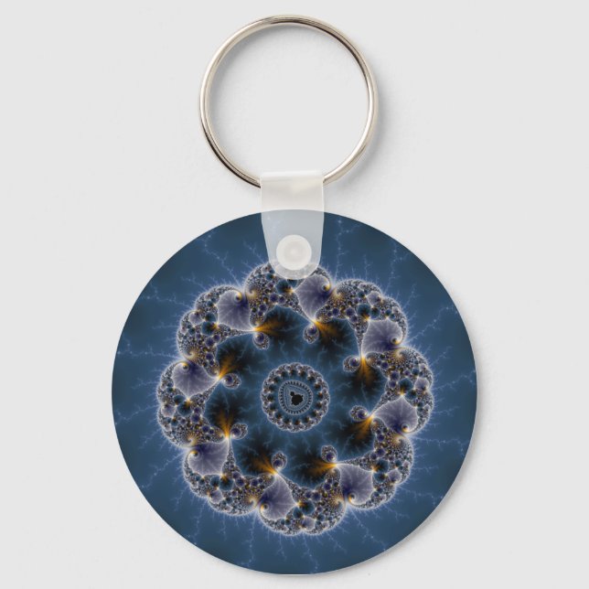 Pebbled Fractal Art Key Ring (Front)