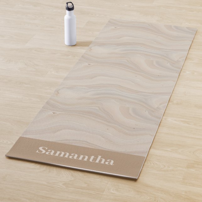 Pebbled Sandstone Texture Neutral Wabi-Sabi Yoga Mat (In Situ)