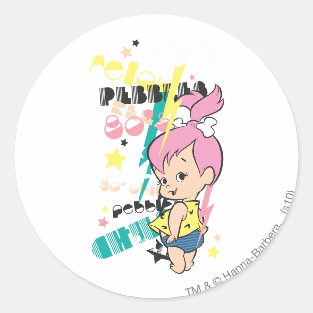 PEBBLES™ 80s Punk Classic Round Sticker (Front)